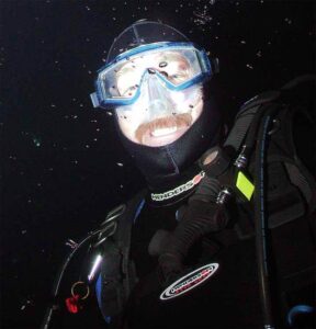 Steve in scuba gear underwater